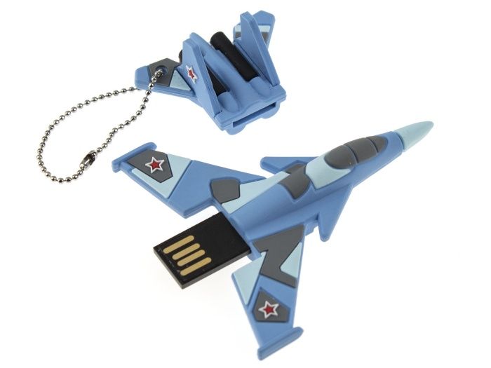 0GB USB-флеш накопитель UsbSouvenir реактивный истребитель Су-34, голубой